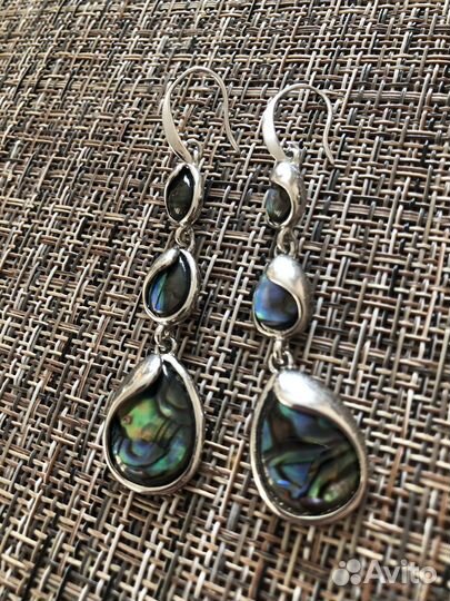 Серьги с природным перламутром Галиотис