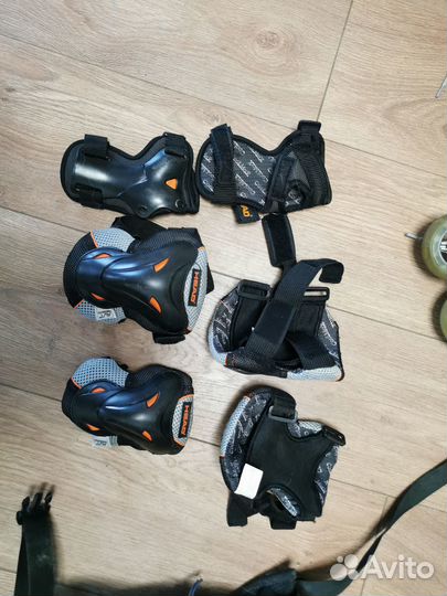 Комплект: ролики Fila 37 размер, защита и рюкзак