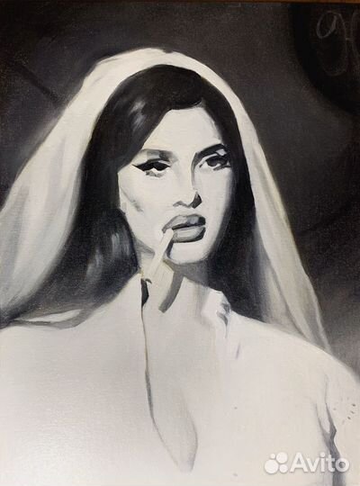 Портрет маслом на холсте lana del rey