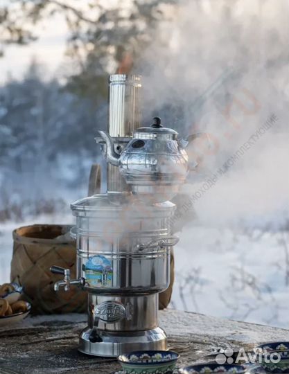 Самовар Турецкий 3,5 л, одна чаша Zarifis S-101