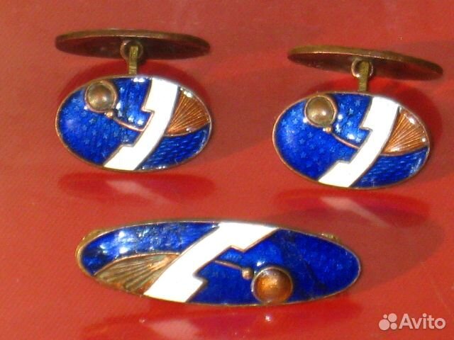 Запонки спутник Космос комета астероид эмаль 1960