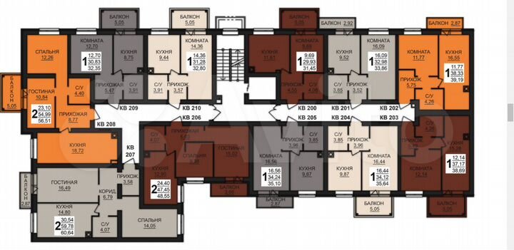 2-к. квартира, 56,5 м², 2/8 эт.