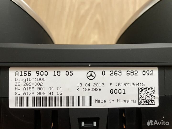 Щиток приборов Mercedes w166