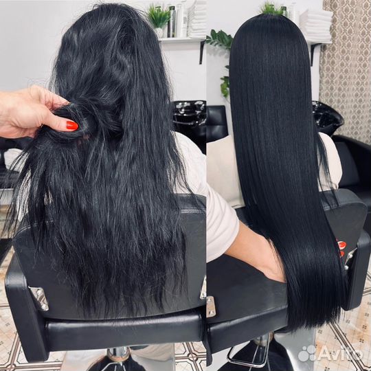 Кератиновое выпрямление волос