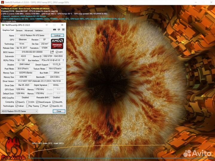 Видеокарта Asus AMD Radeon RX 470 4Gb
