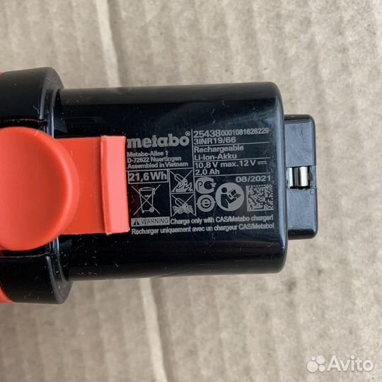 Аккумулятор Metabo 12v 2Ah