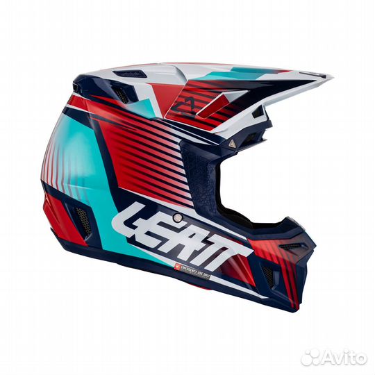 Новый Шлем Leatt 8.5 Helmet V23 красно-синий +очки