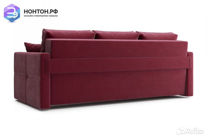 Диван еврокнижка Вита 3-х местный бордовый