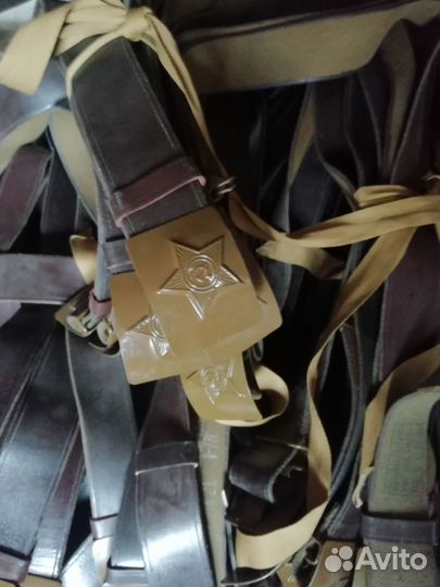 Ремень солдатский СССР облитый с железной пряжкой