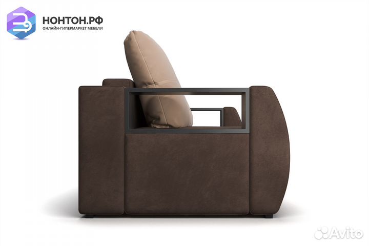 Диван еврокнижка Мальтида коричневый / бежевый