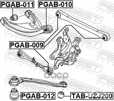 Сайлентблок рычага peugeot 407 зад.подв. pgab-0