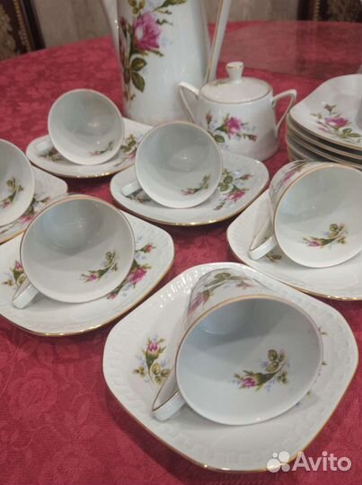 Кофейный фарфоровый сервиз винтажный