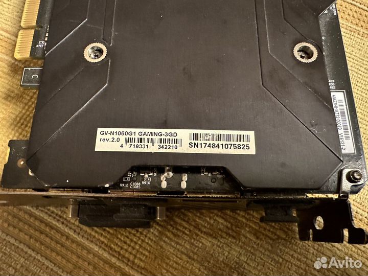 Видеокарта gigabyte gtx 1060 3gb G1 rev.2.0