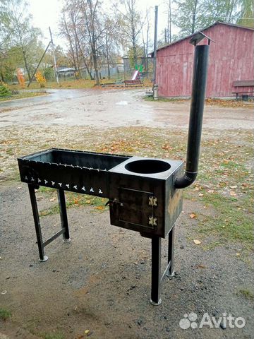 Мангал с печью под казан