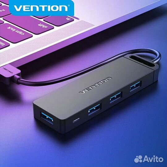 4-port USB 3.0+power Hub Vention (новый)