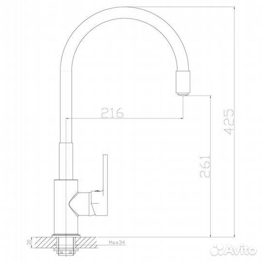 Смеситель Rossinka для кухни Z35-35U-Orange