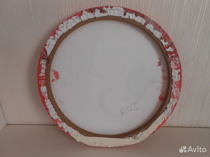 Картина акрил холст абстракция диаметр 40см