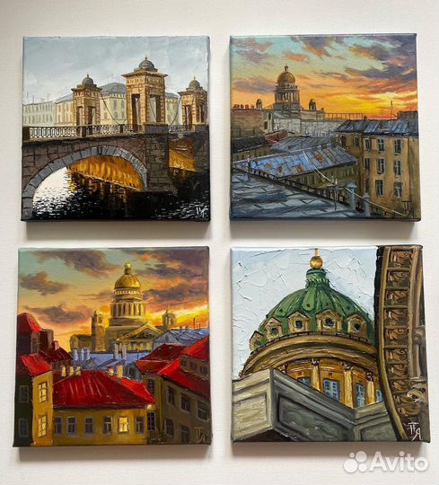 Картины маслом с видами Питера
