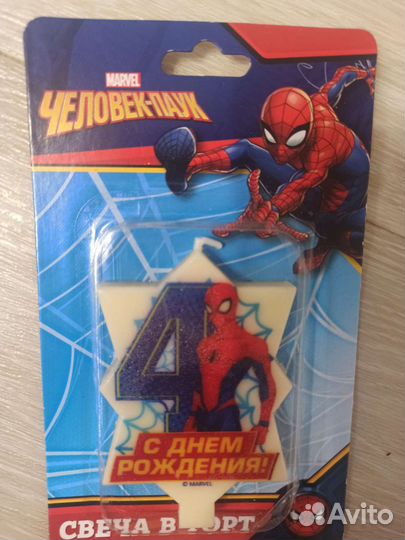Топпер и свеча в торт Человек-Паук