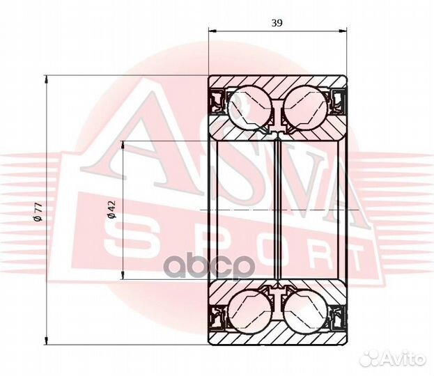 Подшипник ступичный задний 4WD DAC42770039 asva