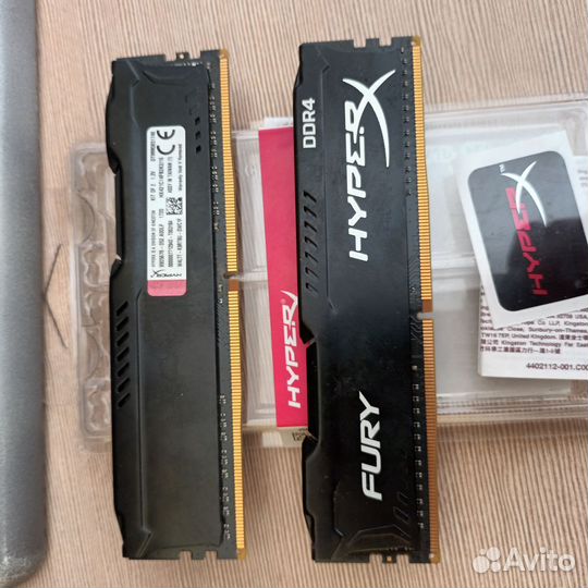 Оперативная память ddr4 hyperx fury 8gb(2 планки)