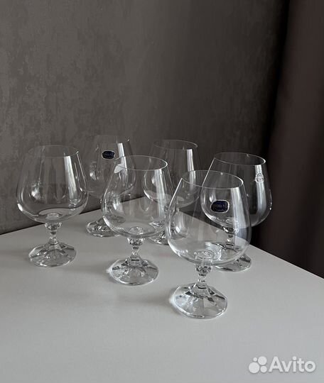 Бокалы bohemia crystal для бренди