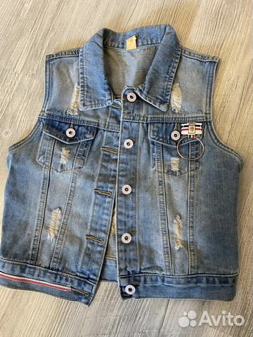 Джинсовая жилетка для девочки