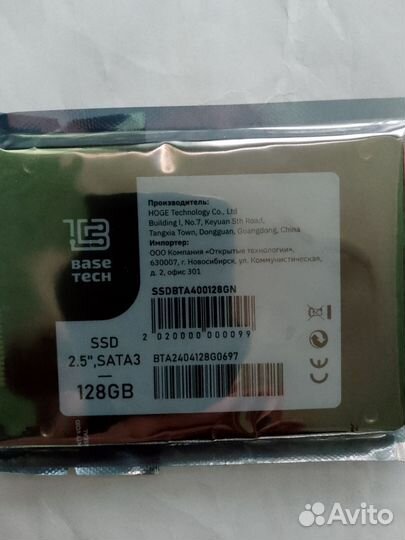 SSD BaseTech A400 128Гб. новый