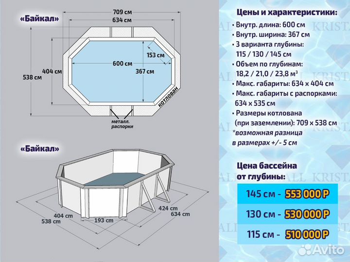 Морозоустойчивый бассейн Кристалл