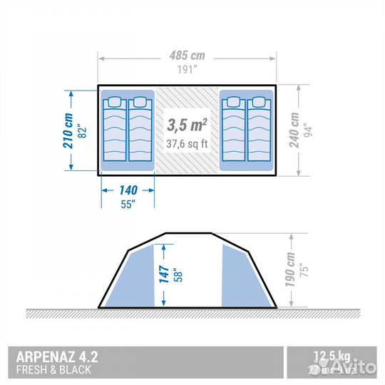 Arpenaz 4.2 fresh and black