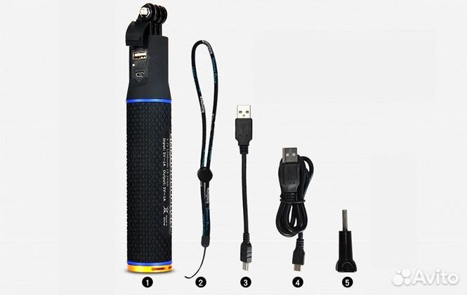 Монопод GoPro с встроенным аккумулятором 5200 mAh