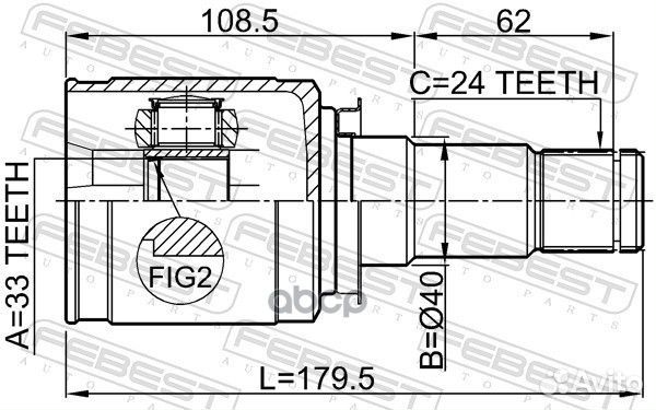 0411-CY3mtrh шрус внутренний правый к-кт 33X40