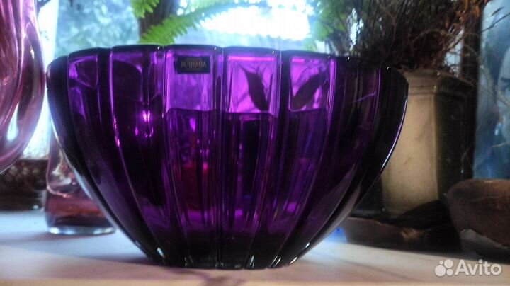 Ваза ладья чаша салатница Чехия Богемия Bohemia