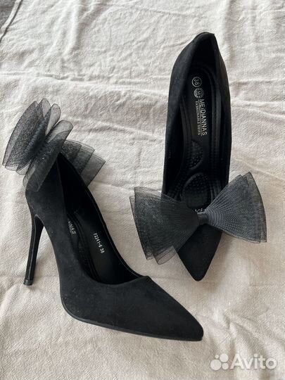 Туфли черные с бантом