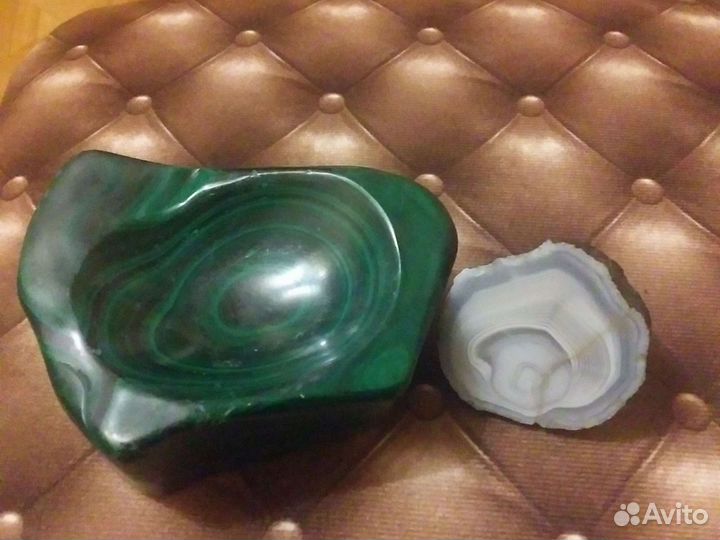 Малахит пепельница, опалн