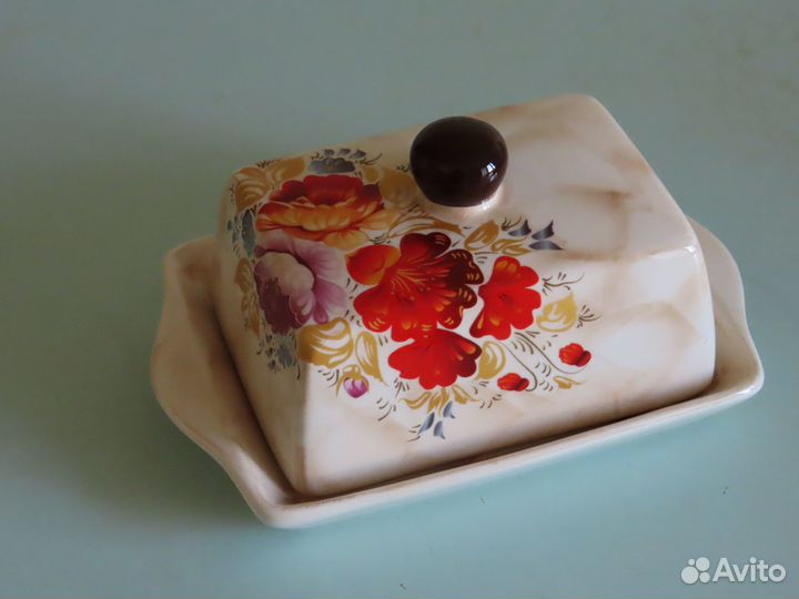 Масленка керамическая 450 мл Русский стиль