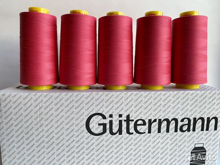 Нитки gutermann Mara 5000 m цвет розовый и белый