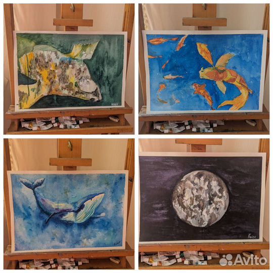 Картина / постер ручная работа / акварель