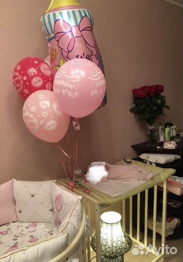 Детская кроватка с маятником круглая