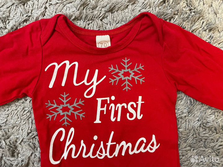 Новогодние боди с длинным рукавом carters