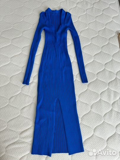 Платье трикотаж лапша синее Love Republic