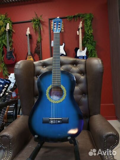 Классическая гитара для ребенка синяя Фабио