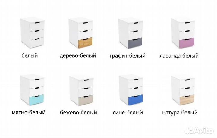 Тумба Svogen в детскую комнату. Сине-белая