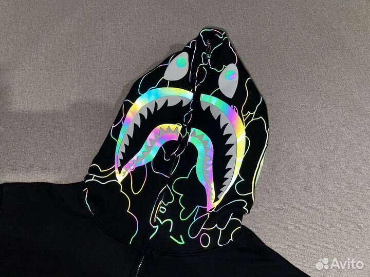 Зип худи Bape shark голографическая