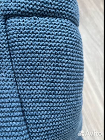 Конверт вязаный утеплённый на выписку