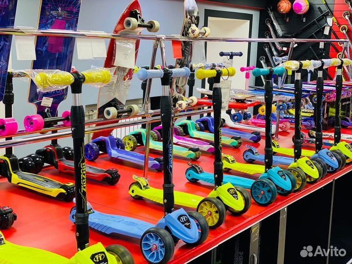 Самокат детский трехколесный светящиеся колеса