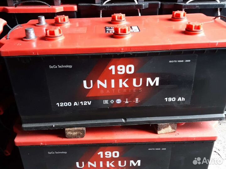 Аккумулятор 6ст-190 Unikum конус рос