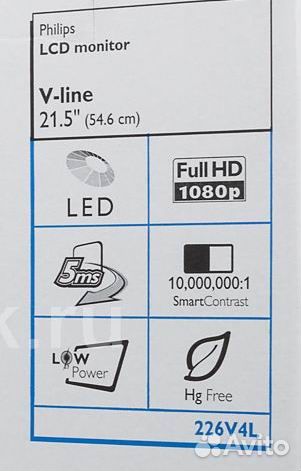 Мониторы LED Philips 226v4lsb2/10 22