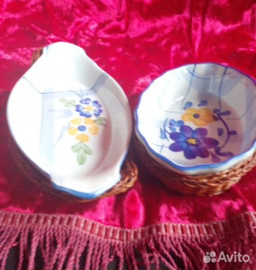 Салатники в плетенной корзинке