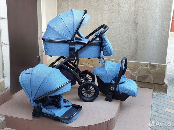 Коляска 3в1 Новая модульная (морской бриз)